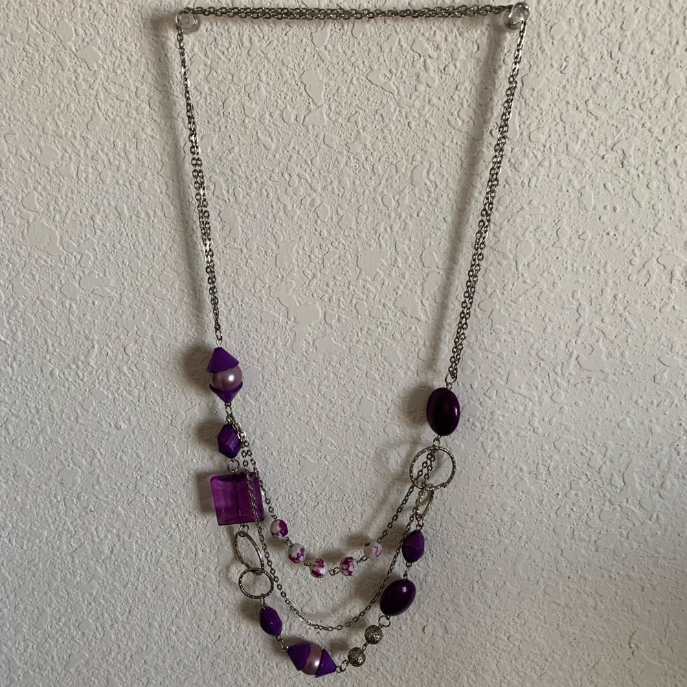 Purple Bead  Necklace